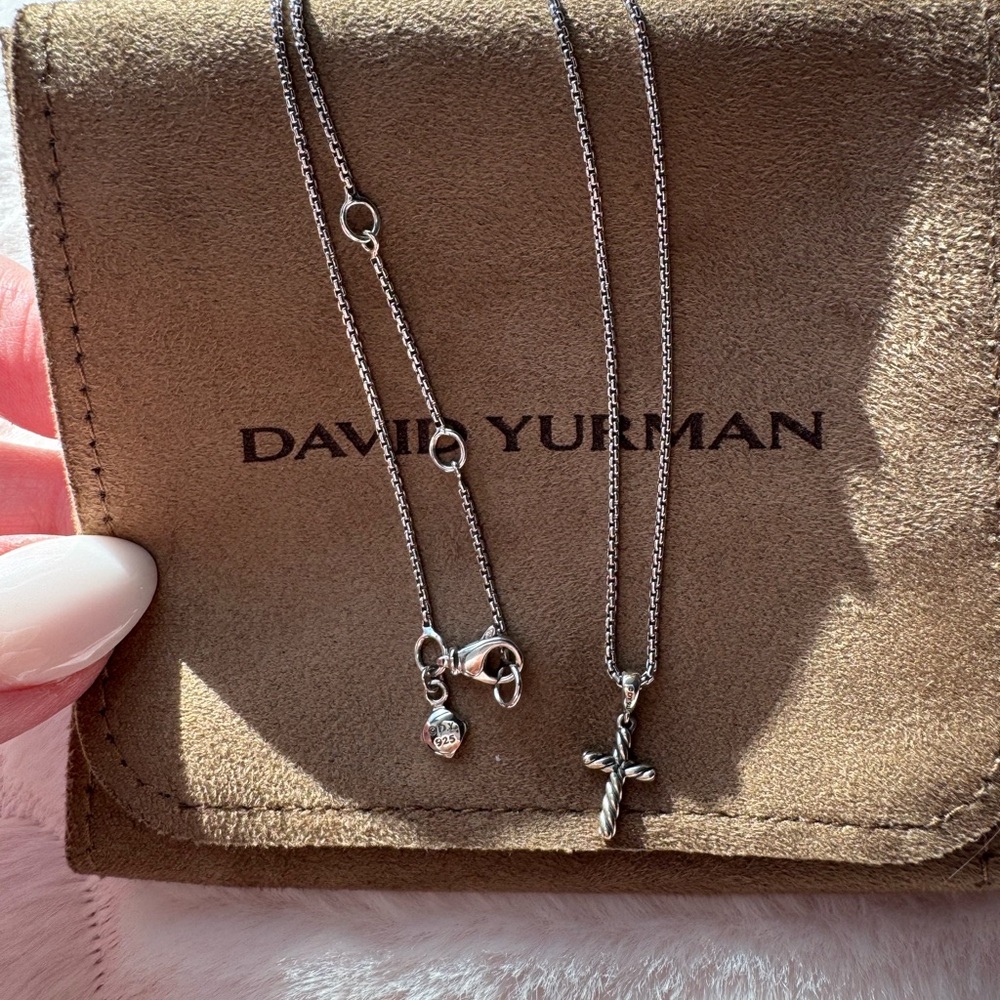 David Yurman Cable Cross Pendant Necklace